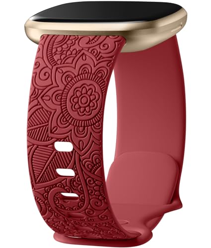 Odbeai Floral Bands Compatible with Fitbit Versa 4/Sense 2/Sense/Versa 3