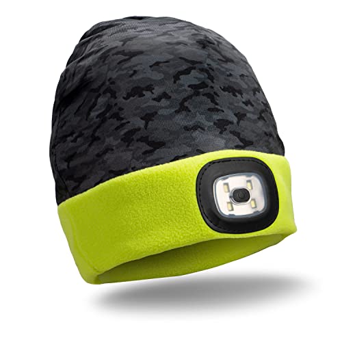 Gone For a Run Running LED Performance Fleece-Lined Reversible Beanie | 3 Light Modes | Nighthawk