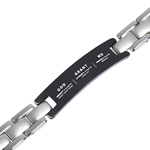 Crosstraxx Serenity Motivational Prayer Bracelet - Titanium Magnetic Therapy Encouragement Jewelry - Unisex, Adjustable (Silver) #TOP1