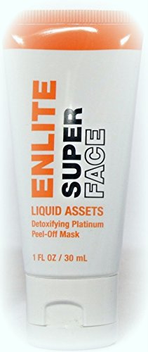 Enlite Super Face Liquid Assets Detoxifying Platinum Peel Off Face Mask ~ Travel/Trial Size 30ML 1oz Tube (Quantity 1)