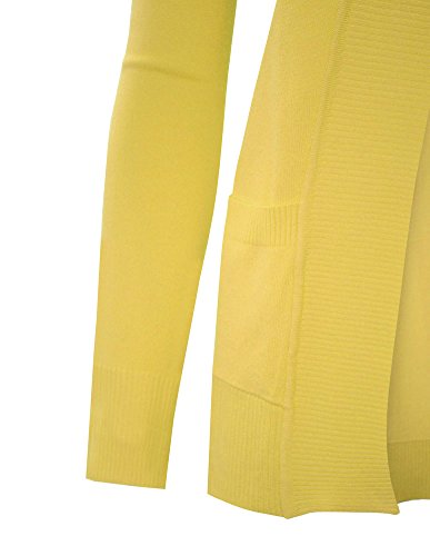 Image of Cielo Women's Solid Basic Open Front Pockets Knit Sweater Cardigan