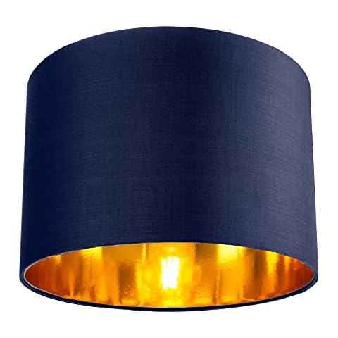 Chic Midnight Blue Cotton Drum Lamp Shade Cover