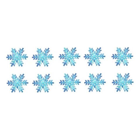 TENNER.LONDON SET OF 10 X Blue Snow flakes DIY Iron on Screen print Fabric Applique machine washable Christmas Blue Ice Cover