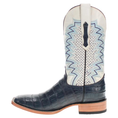 Image of Vaccari Men's Navarro Genuine Alligator Tail Leather Broad Square Toe Cowboy Boots