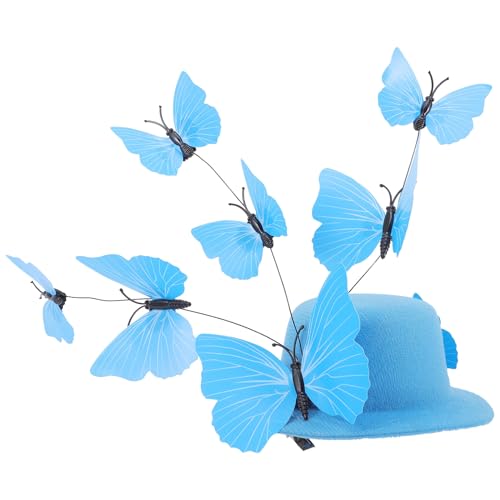 Healeved Fascinador Mujer con Clip Azul Tocado Elegante para Fiesta de Té Boda y Cóctel Accesorio Duradero para Cabello Corto