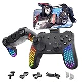 Nitho Gaming Controller for PC, Switch 1, Android & iOS, Windows | Wireless RGB Gamepad with Detachable Phone Clamp, Customizable Triggers, Vibration, Multi-Platform Joystick for Windows PC, Mobile