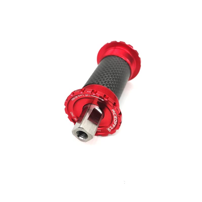 Axes de pédalier pour vélo avec support carré de 119mm boitier de pédalier rouge