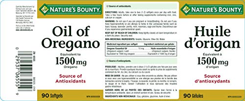 Nature's Bounty Oil Of Oregano 1500 Mg 90 Liquid Softgels (Packaging May Vary) #TOP2