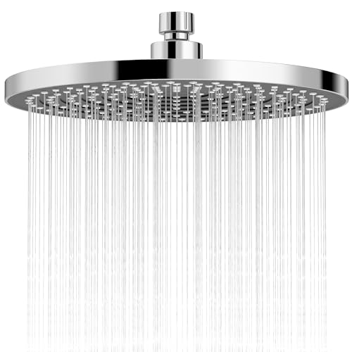 YUANNY Tête de Douche Pluie Rond 10 pouces - Pommeau de Douche Économe en eau Haute Pression - Pomme de Douche anti Calcaire - Grand Pommeau de Douche...