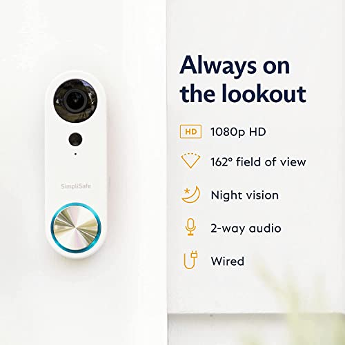 SimpliSafe Video Doorbell Pro - Wired Doorbell Camera with Two-Way Audio, Motion Detection & Night vision - Image 2