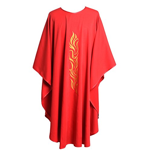 BLESSUME Priest Chasuble Red Embroidered Vestments