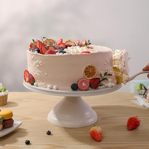 Ecway EC-CS12 Bamboo Fiber Cake Stand 12 Inch With Cake Spatula, Black Round Cupcake Stand Large Dessert Stand thumb #1