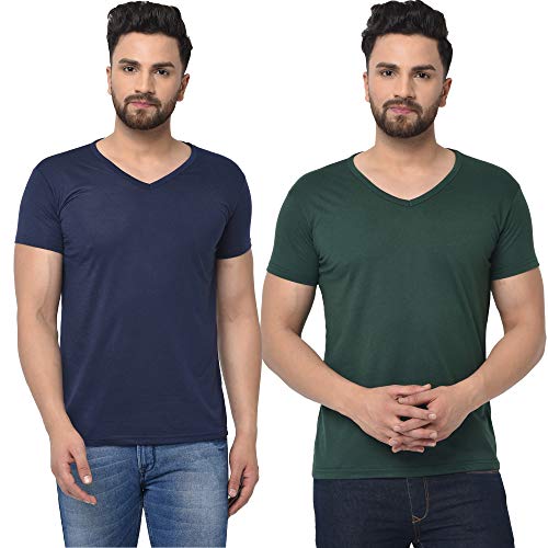 Image of JANGOBOY Men's V-Neck Cotton T-Shirt (Pack of 2)