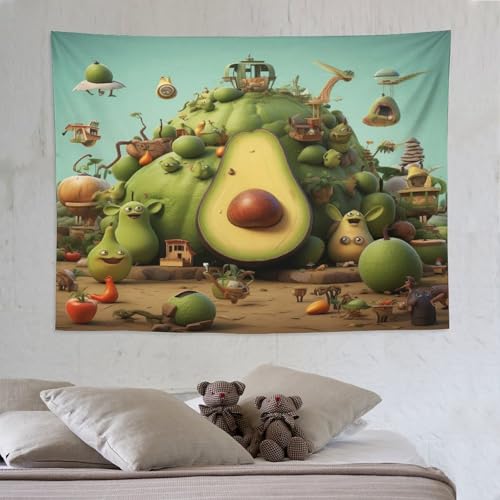 Tapisserie artistique fruit PAZZK 150x200cm pour decoration murale de salon