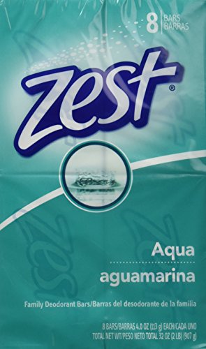 Zest Bath Bars Soap 4oz 8ct Aqua, 2 Pack