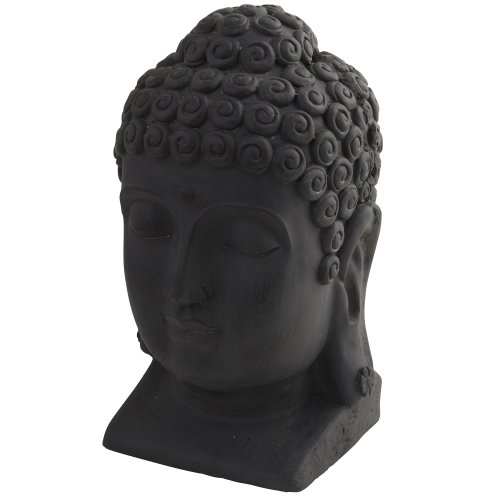 Cabeza de Buda Negra de Arcilla miniatura 2
