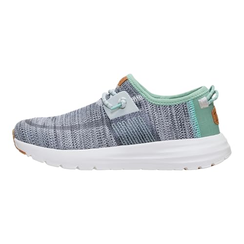 HEYDUDE Womens Sirocco Stretch Sox, Grey/Granite Green Size 9 | Lightweight Flexible Shoes for Effortless All Day Comfort - image 1