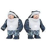 MOOXI-MOC Movie Superheros Sharkman Minifigs Set,Mini Action Figures Shark King Building Block,Made for Movie Fans(2pcs)