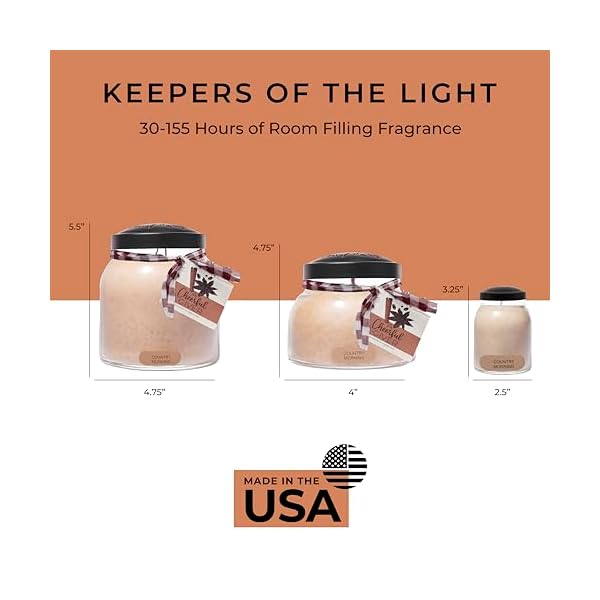 A cheerful givercountry morning 34oz papa scented candle jar with lid keepers of the light 155 hours of burn time gift for women brown  urban country home decor