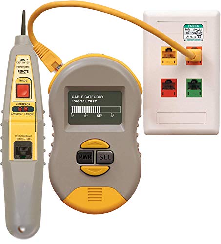 Triplett RWC1000K2 Byte Brothers Real World Certifier 2 Ethernet Cable Category Verifier and Coax Tester with Exportable Reports, Gray