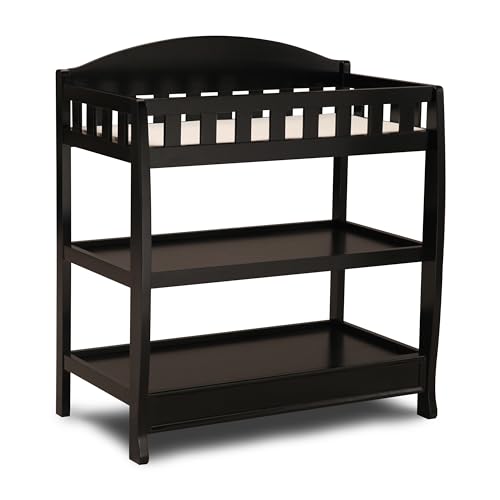 Image of Delta Children Infant Changing Table with Pad, Ebony Black