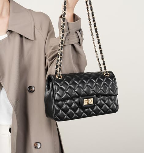 Women's bag diamond checkered chain head layer single-shoulder crossbody bag2