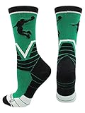 MadSportsStuff Basketball Player Victory Crew Socks (Kelly Green/Black/White, Small)