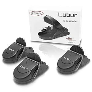 Lubur Muizenval [Set van 3] – Effectieve en tegelijkertijd hygiënische muizenval – Eersteklas klikval voor vechtende muizen