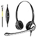 Produktbild Telefon Headset RJ11 Binaural mit Noise Cancelling Mikrofon, Lautstärkeregler, WANTEK Festnetztelefone Kopfhörer für Yealink Avaya Cisco Grandstream Snom Panasonic KXT IP-Telefone(F602Y1)