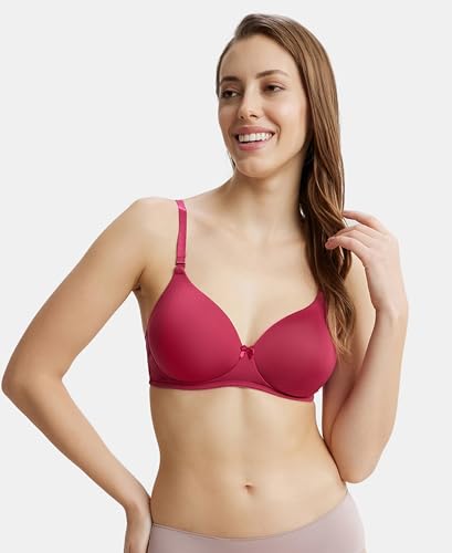 Image of Jockey 1819 Women's Wirefree Padded Microfiber Nylon Elastane Stretch Full Coverage Multiway Styling T-Shirt Bra with Magic Under Cup