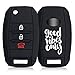 Produktbild kwmobile Autoschlüssel Hülle für Kia - Silikon Schutzhülle Schlüsselhülle Cover für Kia 3-4-Tasten Autoschlüssel Good Vibes Only Design Weiß Schwarz