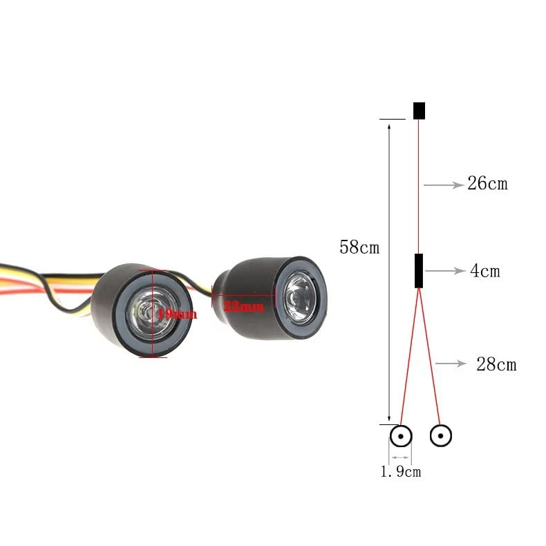 WANGCL 12 Modes Multicolour RC Headlights 19mm RC Car Light RC Demon Eyes Headlights for 1/10 RC Car Traxxas TRX-4 Axial Scx10 RC4WD D90 RC Crawler Accessories - Image 3