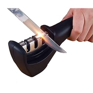 SmallCloud Kitchen Manual Knife Sharpener 3 Stage Sharpening Tools for Ceramic Steel and Knives