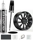 Amiss Full Matte Black Rim Repair Kit, Wheel Paint and Rim Paint Touch Up Pen for Curb Rash, Universal Alloy Wheel Scratch Repair for Scratches and Scuffs, Car Accessories (Full Matte Black)