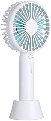 GSWAY Pedestal Mini Fans, Handheld Desk Table USB Rechargeable Quiet Personal Portable Desktop Cooling Fan with 3 Speed Magnetic Base for Office Outdoor Camping Traveling - White