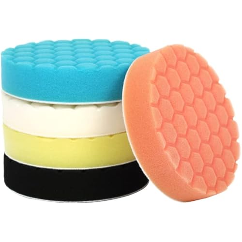 Otic Buffing Pads Set of 5Pcs - 6 inch Polisher for car Detailing Buffer - Buffing Compound Polishing Pads Kit Paint Correction Wax Pads
