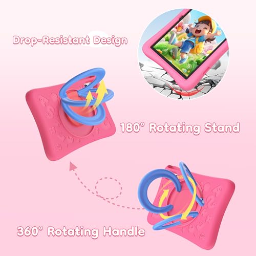 Image of SVITOO Kids Tablet 10 Inch, Android Tablets Toddler Tablet with Parental Controls, 20GB Ram 64GB ROM 1TB Expandable, Dual Camera, 6000mah WiFi 6, Shockproof Eva Case Pink