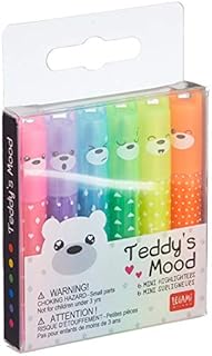 Legami - Zestaw 6 mini zakreślaczy Teddy's Mood, 6 sztuk (1 opakowanie)