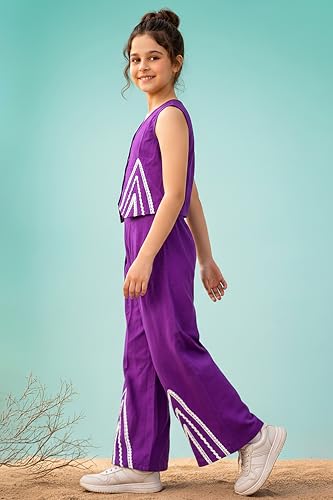 Image of Fashion Dream Girls Cotton Blend Embroidered Co-Ord Set|Coord Set|Combo Set|Kids Clothes for Girls