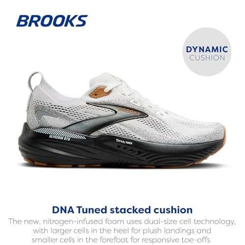 Brooks Brooks Men’s Glycerin GTS 22 Supportive Running Shoe - White/Grey/Black - 15 Medium
