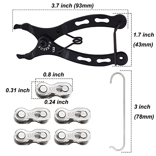 Saipe Bicycle Chain Repair Tool Kit, Bike Link Plier with 5 Pairs Quick Link Bicycle Chain Joint Connector Reusable MTB Magic Buckle Missing Link for 10 Speed Chain - Thumbnail 2