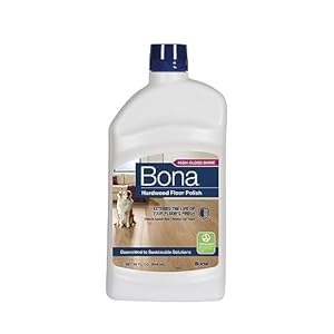 Bona Hardwood Floor Polish – 32 fl oz – High Gloss Shine – 32 oz covers 500sq ft of flooring – for use on Wood Floors