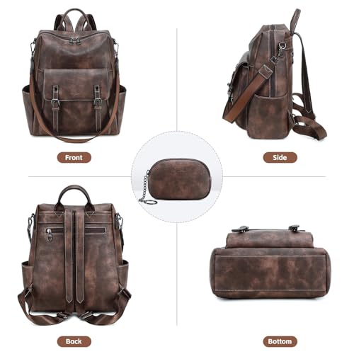 Image of AGLOD Backpack Purse for Women PU Leather Back Packs Designer Ladies Shoulder Bag Fashion Faux Work Travel Handbags