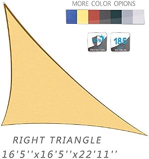 LOVE STORY 16'5'' x 16'5''x 22'11'' Right Triangle Sand Sun Shade Sail Canopy