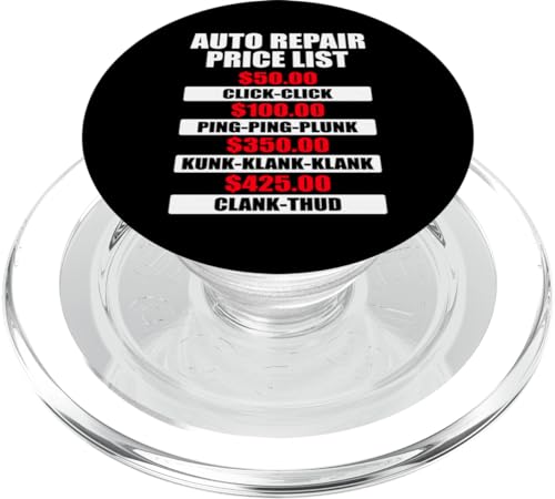 Auto Repair Price List Funny Car Mechanic Garage Car Guy PopSockets MagSafe PopGrip for iPhone