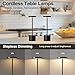 Black Cordless Table Lamp, 4000mAh Rechargeable Battery Powered Lamps, 3 Color Stepless Dimming, LED Wireless Outdoor Lamps for Dining Room, Bedroom, Bar, Cafe, Restaurant, Patio, Camping, Set of 2
