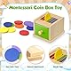 Haozozo Montessori Spielzeug ab 1 2 3 Jahre, Montessori Spielzeug 2 1 3 Jahre, Sensorik Spielzeug Holzspielzeug ab 1 Jahr Motorikspielzeug ab 1 Jahr mit 12 Holzmünzen