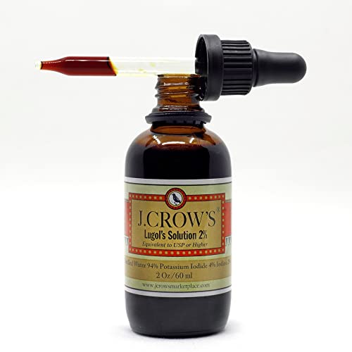 The Original J.crow's® 2% Lugol's Iodine Solution, Iodine + Potassium Iodide, Made In Usa, Frustration-Free Packaging, 2Oz (2 Oz, 2) #TOP1