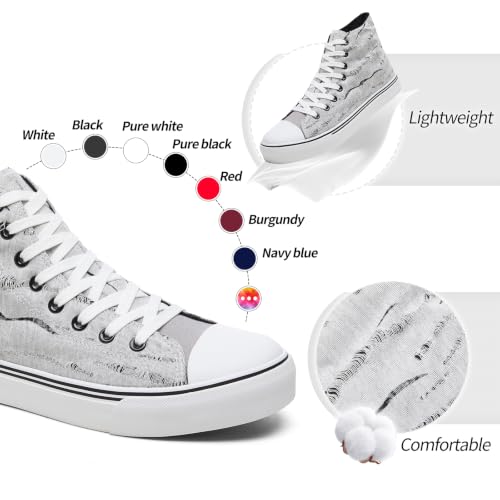 Image of yageyan Men's High Top Canvas Sneakers Fashion Lace up Walking Shoes Casual Classic