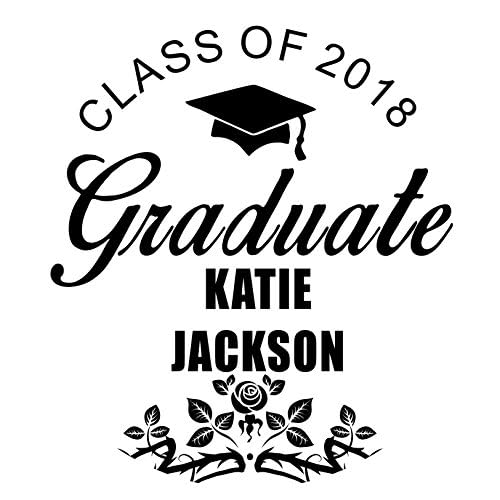 Custom Graduation Embosser - Personalize with Initials & Text - Hand-Held Embossing Stamp - Monogram, Seal Embosser Best for Books, Envelopes, Napkins 1.625 inch